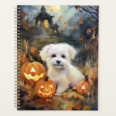 Halloween Coton De Tulear mit Pumpkins Beängstigen Planer (Vorderseite)