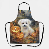 Halloween Coton De Tulear mit Pumpkins Beängstigen Schürze (Vorderseite)