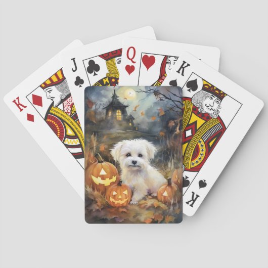 Halloween Coton De Tulear mit Pumpkins Beängstigen Spielkarten (Rückseite)