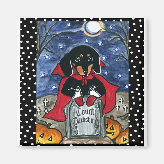 Halloween Count Dackel Magnet (Vorne)