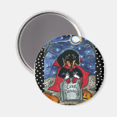 Halloween Count Dackel Magnet (Vorderseite/Rückseite)