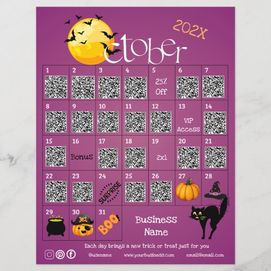 Halloween Countdown Advent Kalender Business-Angeb Flyer (Vorne)