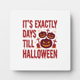 Halloween Countdown-Kürbisse Friedhof Horror-Typo Fotoplatte