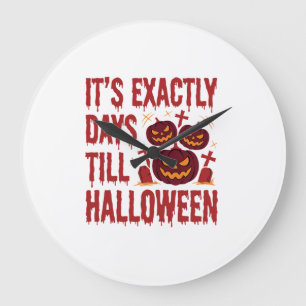 Halloween Countdown Kürbisse Friedhof Horror-Typo Große Wanduhr