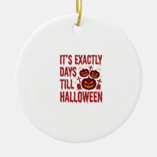Halloween Countdown Kürbisse Friedhof Horror-Typo Keramik Ornament