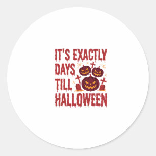 Halloween Countdown Kürbisse Friedhof Horror-Typo Runder Aufkleber
