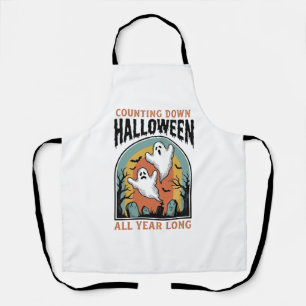 Halloween-Countdown-Shirt Vintage-Friedhofs-Grafik Schürze