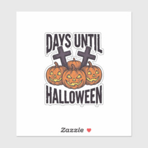 Halloween-Countdown-Shirt Vintage-Kürbis-Design_1 Aufkleber