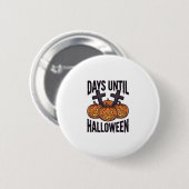 Halloween-Countdown-Shirt Vintage-Kürbis-Design_1 Button (Vorne & Hinten)