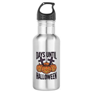Halloween-Countdown-Shirt Vintage-Kürbis-Design_1 Edelstahlflasche
