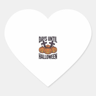 Halloween-Countdown-Shirt Vintage-Kürbis-Design_1 Herz-Aufkleber