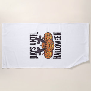 Halloween-Countdown-Shirt Vintage-Kürbis-Design_1 Strandtuch