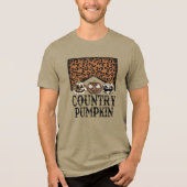 Halloween Country Pumpkins Typografie Tri-Blend Shirt (Vorderseite)