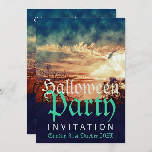 Halloween Country Sunset Einladungen (Vorne/Hinten)