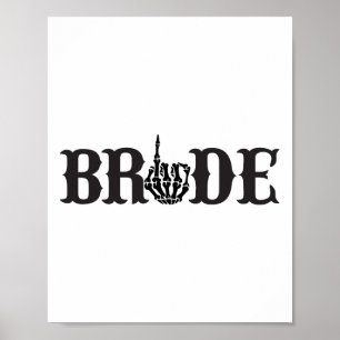 Halloween Couple Bride Groom Skeleton Matching Bri Poster