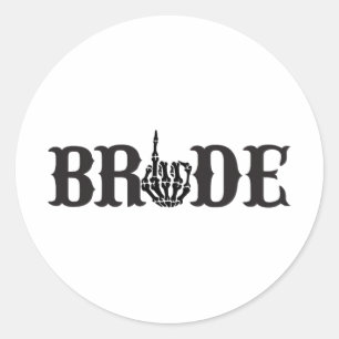 Halloween Couple Bride Groom Skeleton Matching Bri Runder Aufkleber