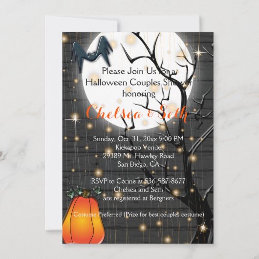 Halloween Couple's Brautparty - Einladung (Vorderseite)