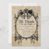Halloween Couples Dusche Verlobung Gothic Skull Einladung (Vorderseite)