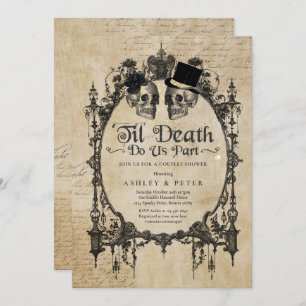 Halloween Couples Dusche Verlobung Gothic Skull Einladung