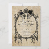 Halloween Couples Dusche Verlobung Gothic Skull Einladung (Vorderseite)