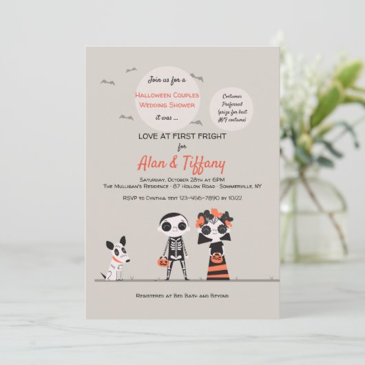 Halloween Couples Einladung (Stehend Vorderseite)