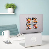Halloween Cow and Jack-o' Lanterns Sticker Sheet (Laptop auf Schreibtisch)