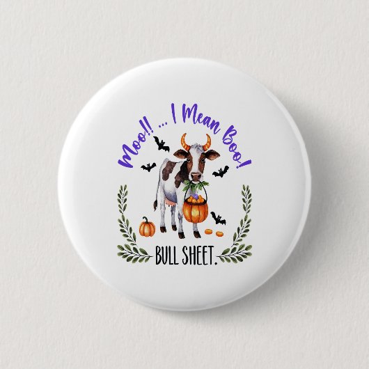 Halloween Cow Bull Sheet Button (Vorderseite)
