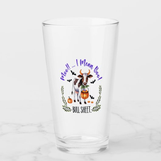 Halloween Cow Bull Sheet Glas (Vorderseite)