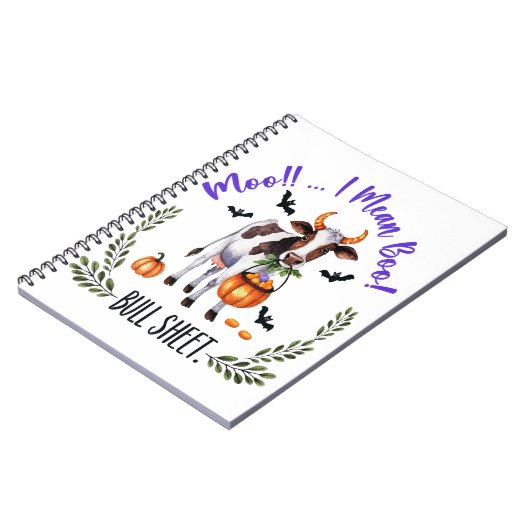 Halloween Cow Bull Sheet Notizblock (Linke Seite)