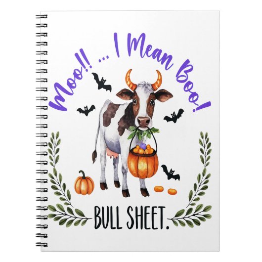 Halloween Cow Bull Sheet Notizblock (Vorderseite)