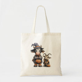 Halloween Cow & Goat Trick or Treat Tote Bag   Tragetasche