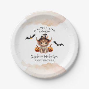 Halloween Cow Little Boo Baby Dusche Pappteller