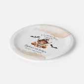 Halloween Cow Little Boo Baby Dusche Pappteller (Schrägansicht)