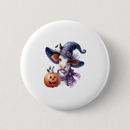 Halloween Cow mit Herbst Button (Vorderseite)