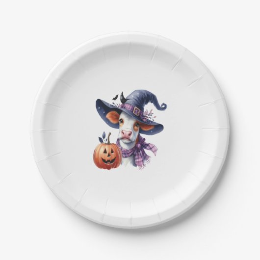 Halloween Cow mit Herbst Pappteller (Vorderseite)