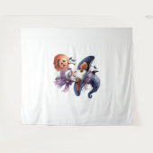 Halloween Cow mit Herbst Wandteppich (Vorderseite (Horizontal))