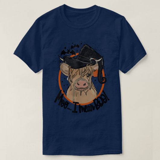 Halloween Cow Moo I Gemein Boo Cow Hexa T-Shirt (Design vorne)