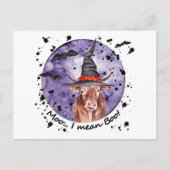 Halloween Cow Moo I Gemein Boo Funny Postkarte (Vorderseite)