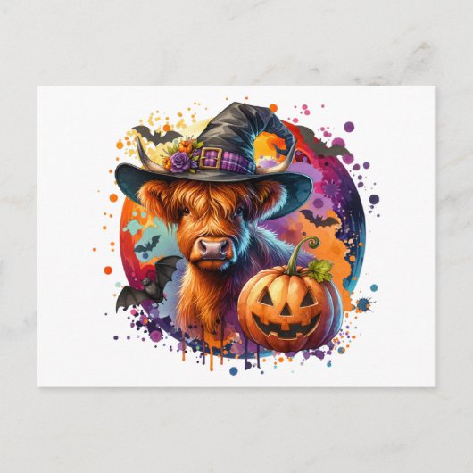 Halloween Cow Postkarte (Vorderseite)