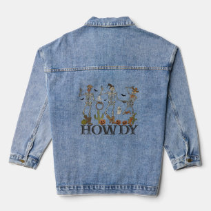 Halloween Cowboy Desert Skeleton Funny Tri-Blend S Jeansjacke