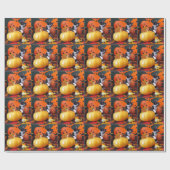 Halloween-Cowboy - Katze / Kitten Wrapping Paper Geschenkpapier (Flach)