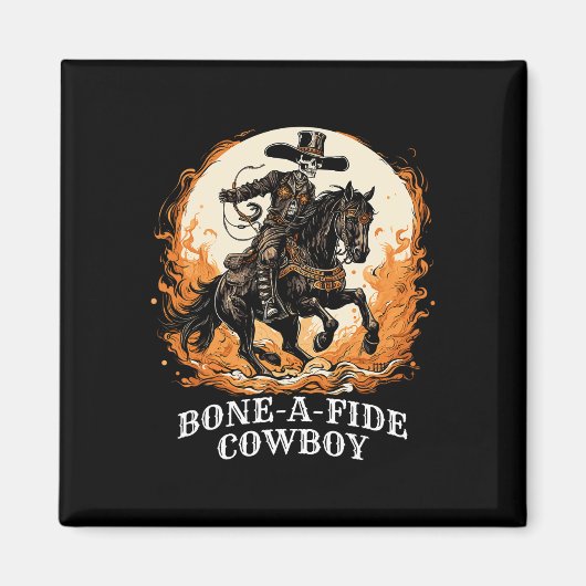 Halloween Cowboy Spooky Skeleton Rodeo Pferd Magnet (Vorne)