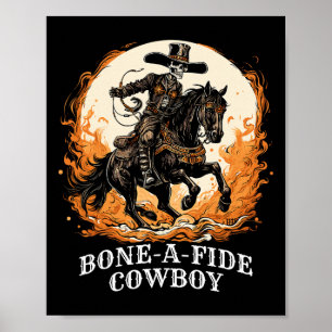 Halloween Cowboy Spooky Skeleton Rodeo Pferd Poster