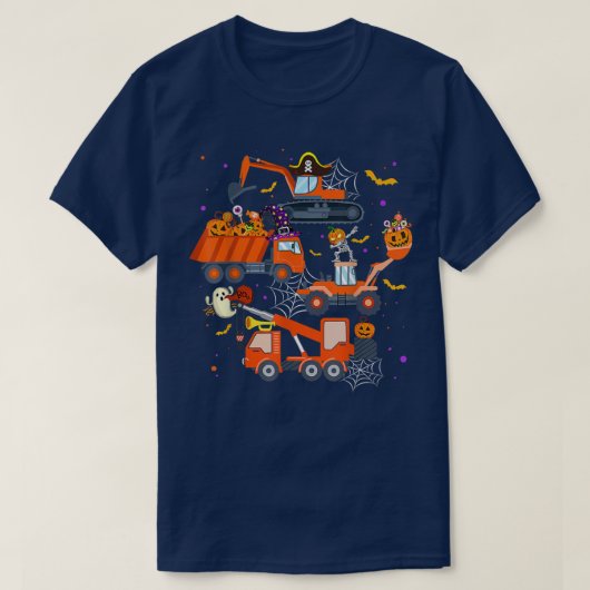 Halloween Crane Truck Construction Pumpkin Toddler T-Shirt (Design vorne)