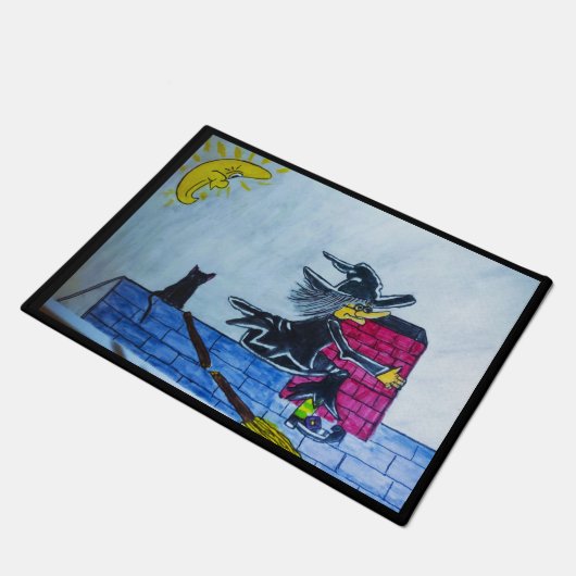 HALLOWEEN CRASHED WITCH FUßMATTE (Schrägansicht)