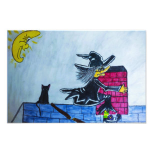 HALLOWEEN CRASHING WITCH Foto-Erweiterung Fotodruck
