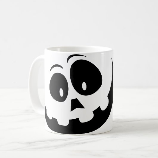 Halloween Crazy Ghost Face Kaffeetasse (Vorderseite Links)