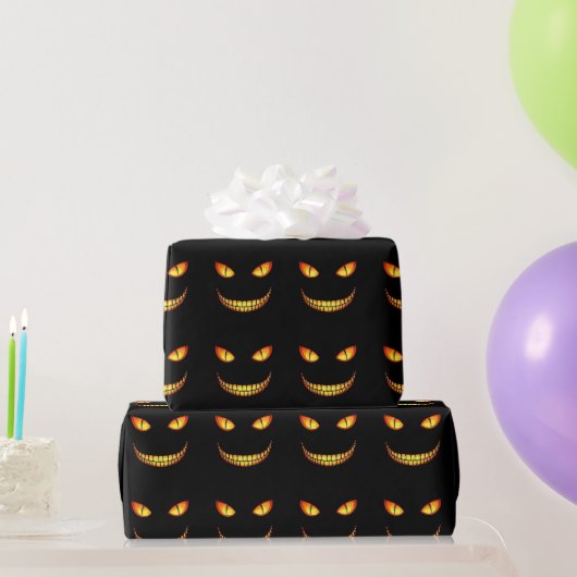 Halloween Crazy Smile Glühende Augen Geschenkpapier (Partygeschenke)