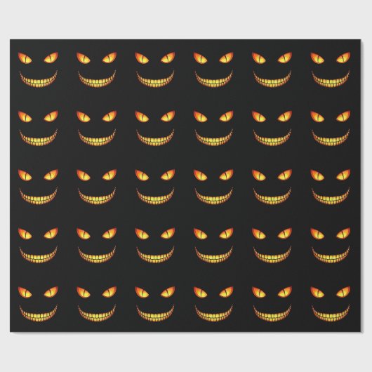 Halloween Crazy Smile Glühende Augen Geschenkpapier (Flach)