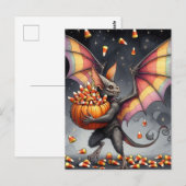 Halloween Creature With Candy Postkarte (Vorne/Hinten)